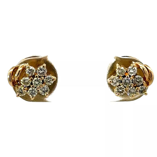 14Ct Yellow Gold .30 Carat TW Diamond Stud Earrings