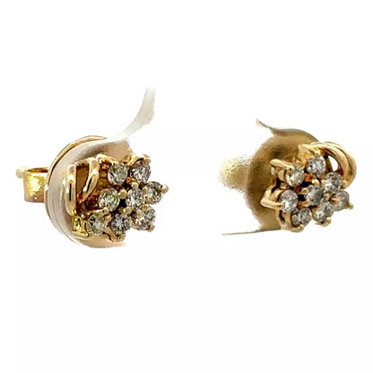 14Ct Yellow Gold .30 Carat TW Diamond Stud Earrings