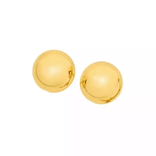 9Ct Yellow Gold 8mm Dome Stud Earrings