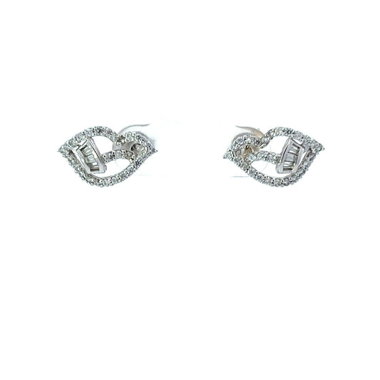 18Ct White Gold CZ Stud Earrings