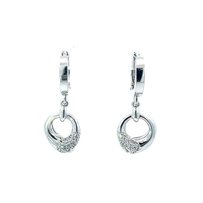 14Ct White Gold CZ Statement Earrings