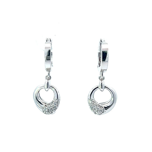 14Ct White Gold CZ Statement Earrings