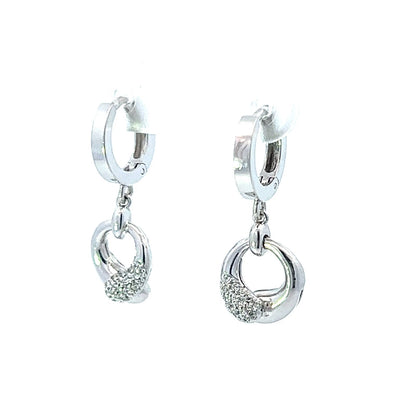 14Ct White Gold CZ Statement Earrings