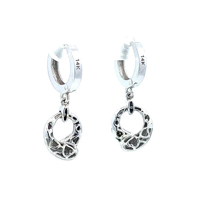 14Ct White Gold CZ Statement Earrings