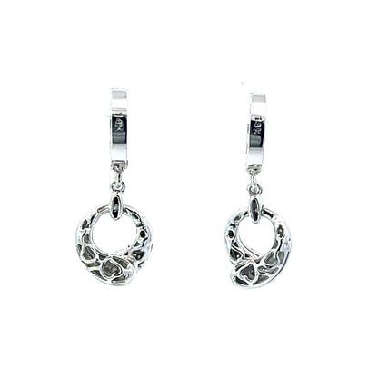 14Ct White Gold CZ Statement Earrings