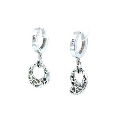 14Ct White Gold CZ Statement Earrings