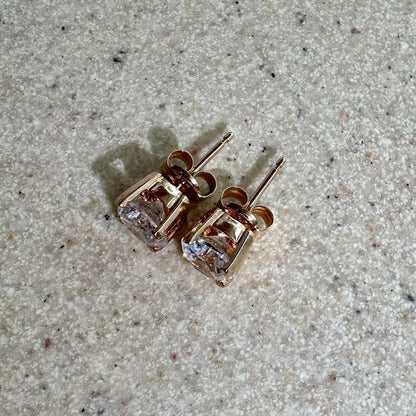 9Ct Rose Gold 1.6 TW Diamond Simulant Solitaire Stud Earrings