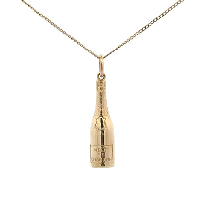 9Ct Yellow Gold Vintage Birmingham Moet et Chandon Champagne Bottle Charm