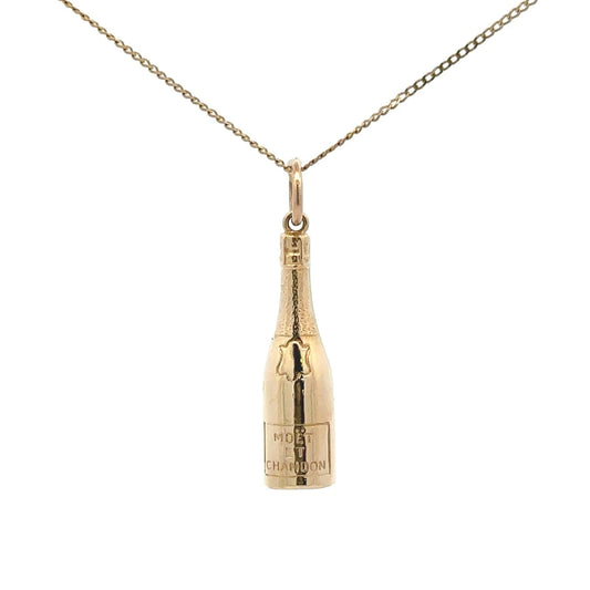 9Ct Yellow Gold Vintage Birmingham Moet et Chandon Champagne Bottle Charm