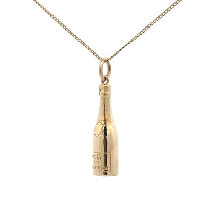 9Ct Yellow Gold Vintage Birmingham Moet et Chandon Champagne Bottle Charm