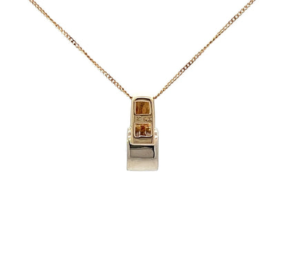 14Ct Yellow Gold CZ Solitaire Pendant