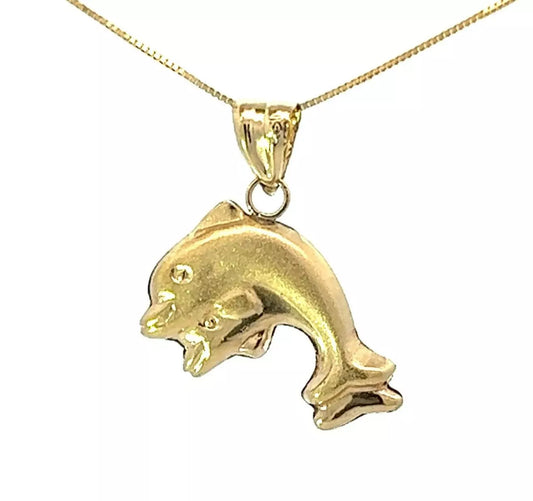 18Ct Yellow Gold Dolphin Pendant