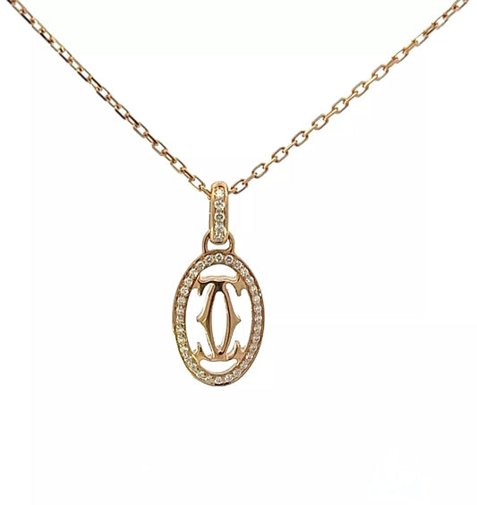 18Ct Rose Gold Double C De Cartier Necklace