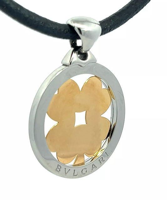 Bvlgari Steel & 18Ct Yellow Gold Tondo Four Leaf Clover Necklace