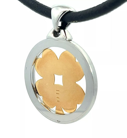 Bvlgari Steel & 18Ct Yellow Gold Tondo Four Leaf Clover Necklace