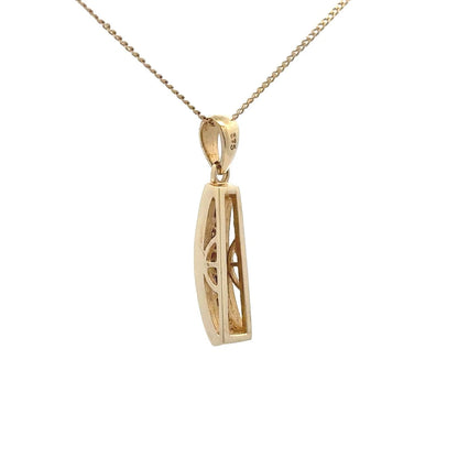 9Ct Yellow Gold .10Ct TW Diamond Channel Set Column Pendant