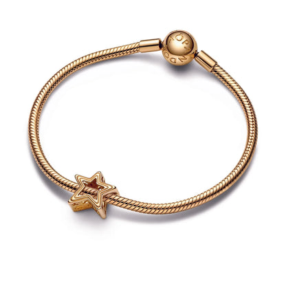 14Ct Yellow Gold Pandora Radiant Star Charm #752361C00 - Retired
