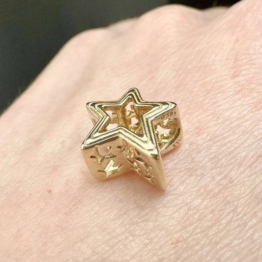 14Ct Yellow Gold Pandora Radiant Star Charm #752361C00 - Retired