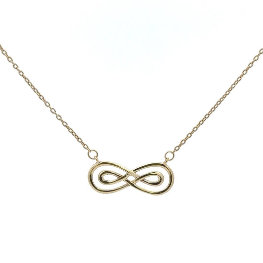 9Ct Yellow Gold Infinity 44cm Trace Necklace