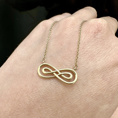 9Ct Yellow Gold Infinity 44cm Trace Necklace