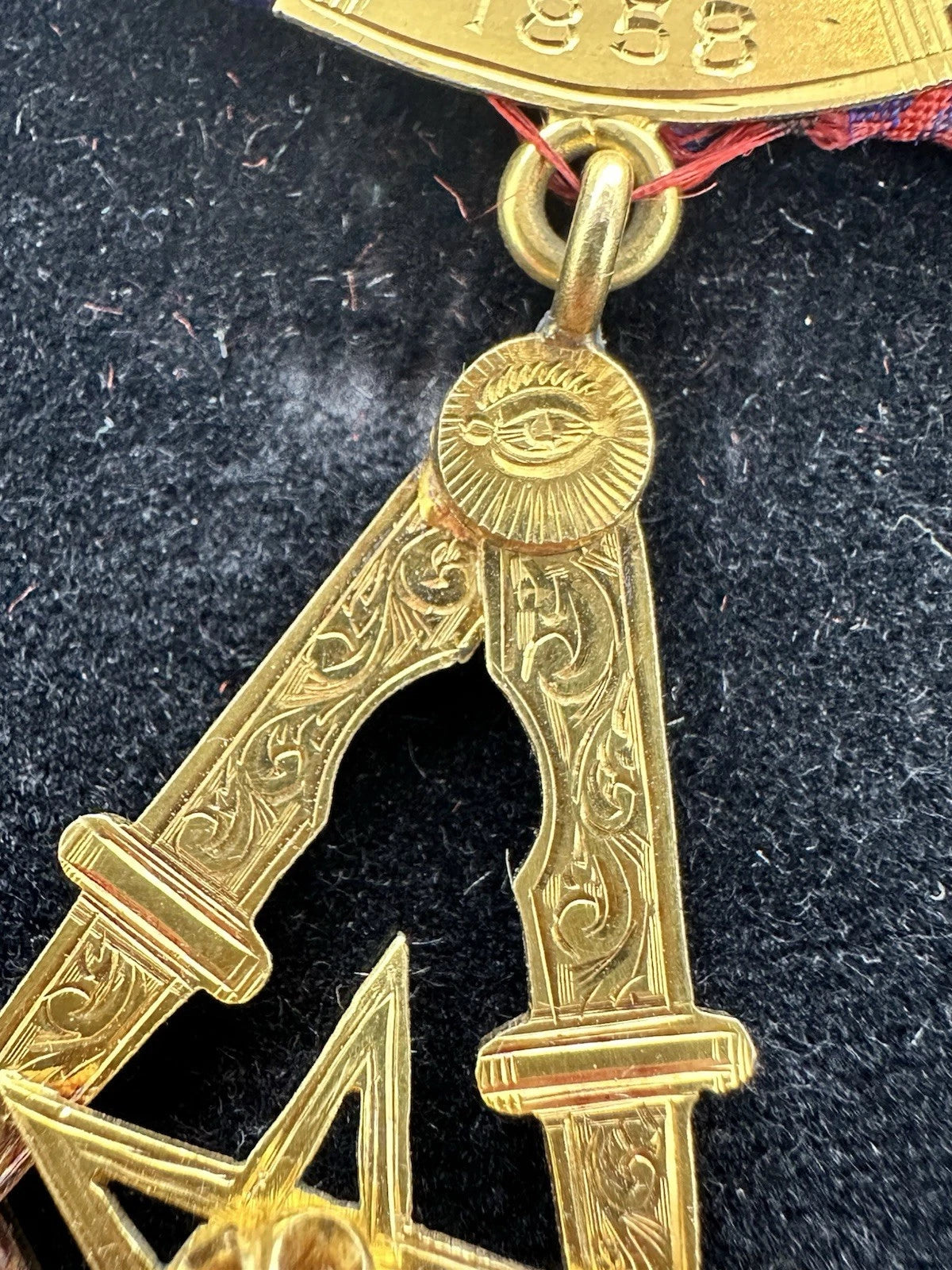 Vintage 14Ct Yellow Gold & .10 Carat Diamond Masonic Medal - Lodge Athole 1858