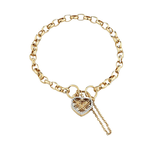 10Ct Two-Toned Gold Diamond Accent 19cm 7.5" 4.5-5mm Width Belcher Bracelet