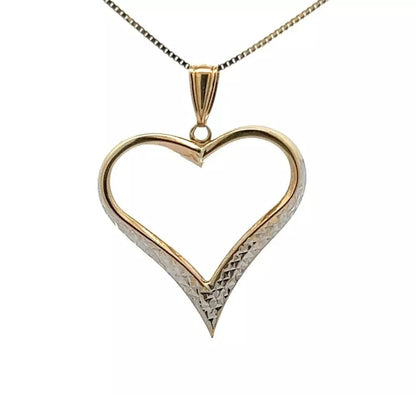 9Ct Two-Toned Gold Heart Pendant