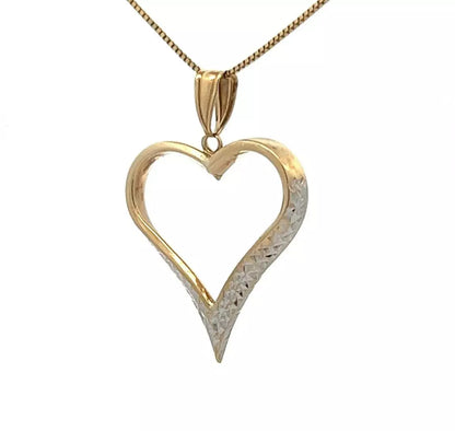 9Ct Two-Toned Gold Heart Pendant