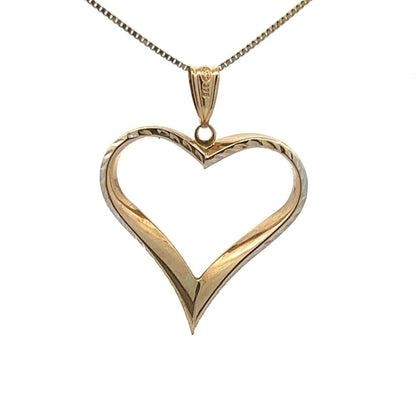 9Ct Two-Toned Gold Heart Pendant