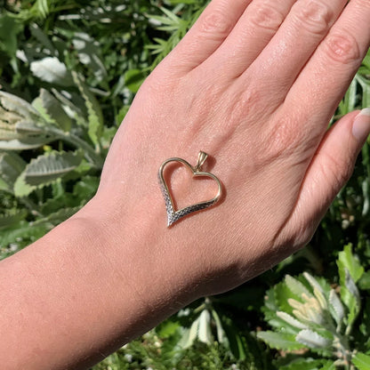 9Ct Two-Toned Gold Heart Pendant