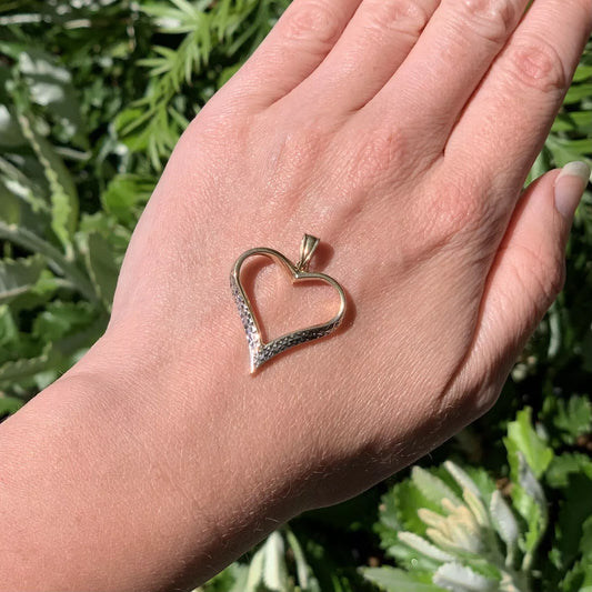 9Ct Two-Toned Gold Heart Pendant