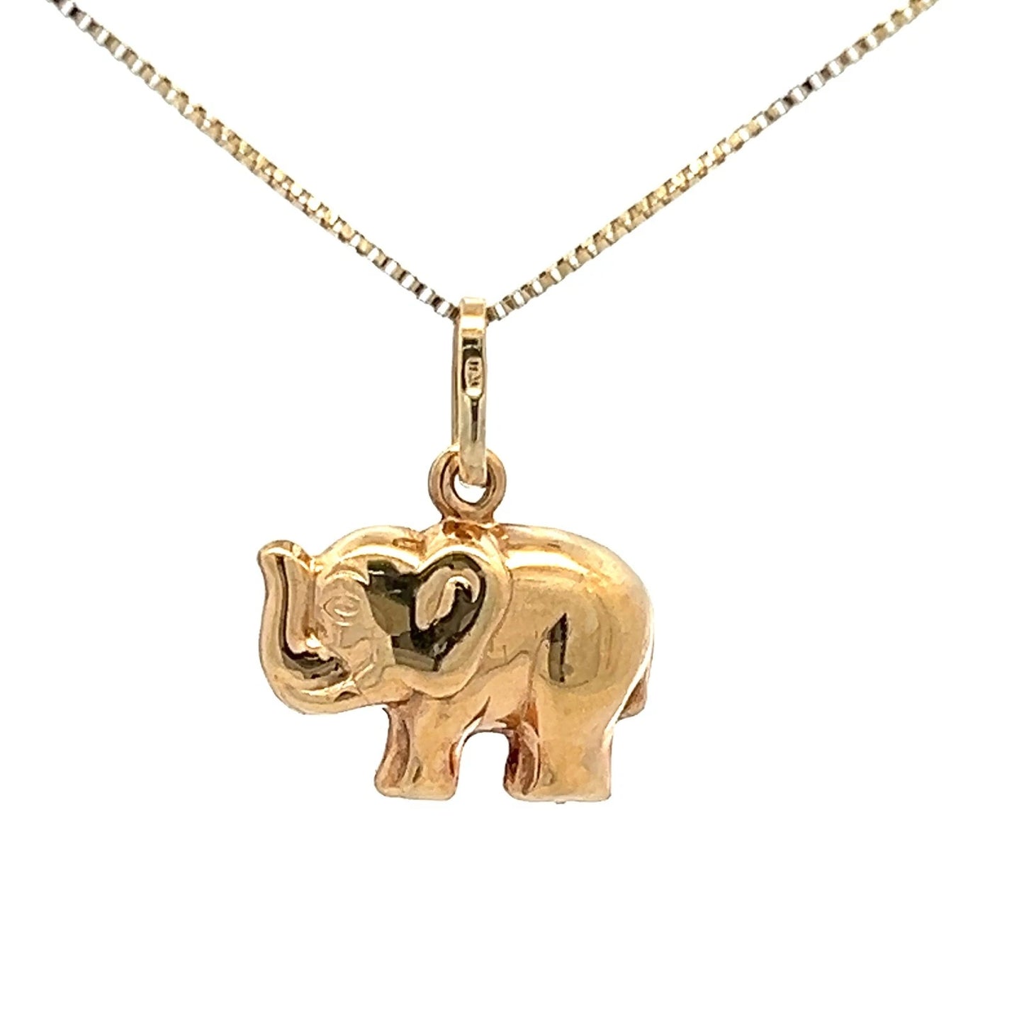 9Ct Yellow Gold Elephant Charm Pendant