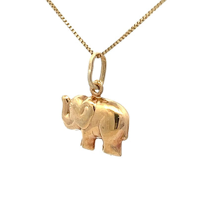 9Ct Yellow Gold Elephant Charm Pendant