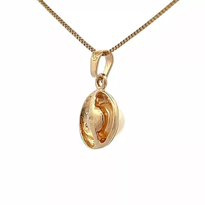 9Ct Yellow Gold Cultured Pearl & Diamond Accent Pendant