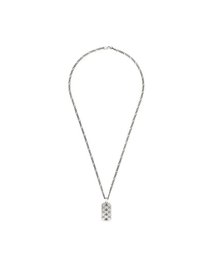 Gucci GG and Bee Engraved Pendant 50cm Necklace - 925 Sterling Silver