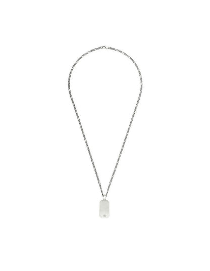 Gucci GG and Bee Engraved Pendant 50cm Necklace - 925 Sterling Silver