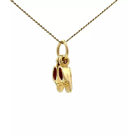 9Ct Yellow Gold Miniature Sneakers Charm Pendant