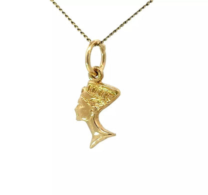 9Ct Yellow Gold Miniature Queen Nefertiti Charm Pendant