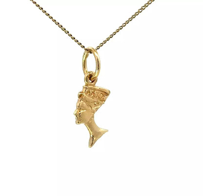9Ct Yellow Gold Miniature Queen Nefertiti Charm Pendant