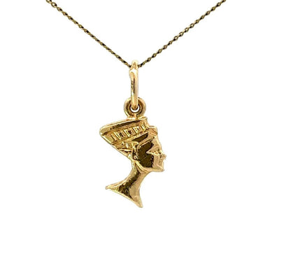 9Ct Yellow Gold Miniature Queen Nefertiti Charm Pendant