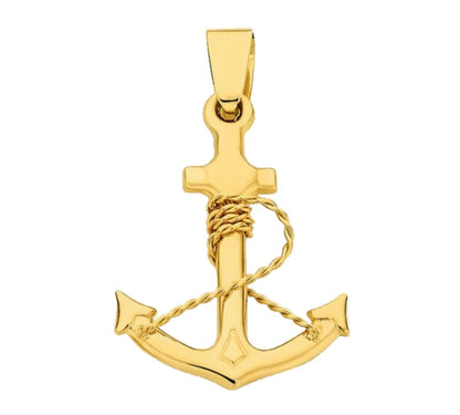 9Ct Yellow Gold Anchor Charm Pendant