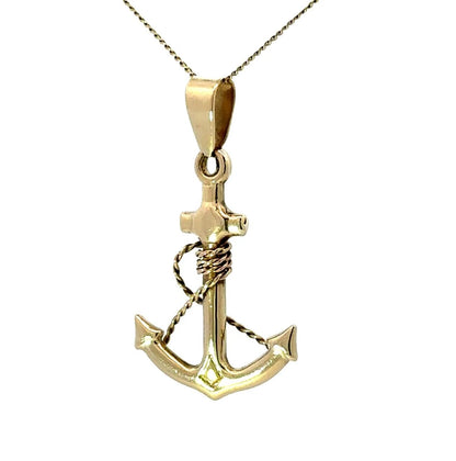9Ct Yellow Gold Anchor Charm Pendant