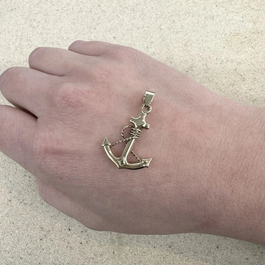 9Ct Yellow Gold Anchor Charm Pendant