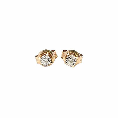 9Ct Yellow Gold .015 Carat TW Diamond Stud Earrings