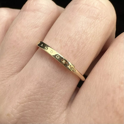 14Ct Yellow Gold Pandora Signature I-D Band Ring #152230C00 - Size 56 - Retired