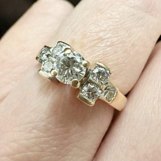 14Ct Rose Gold Art Deco .66 Carat TW Diamond Ring