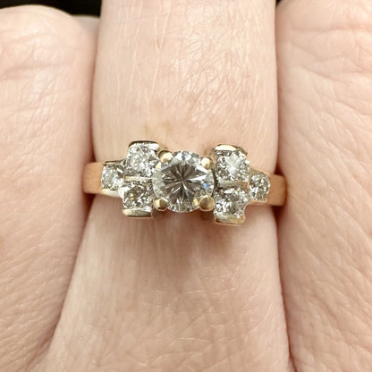 14Ct Rose Gold Art Deco .66 Carat TW Diamond Ring