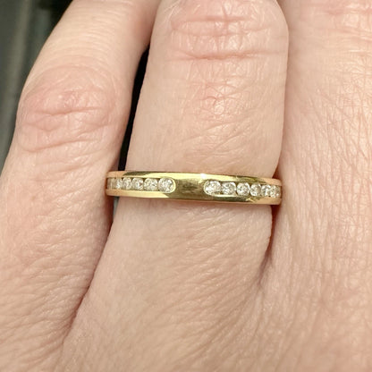 18Ct Yellow Gold Channel Set .50 Carat TW Diamond Full Eternity Ring Sz M
