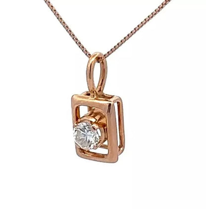 18Ct Yellow Gold Solitaire 0.21 Carat TW Diamond Pendant