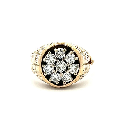 14Ct Yellow Gold 1.50 Carat TW Diamond Hinged Men's Ring Sz S1/2 WITH VALUATION